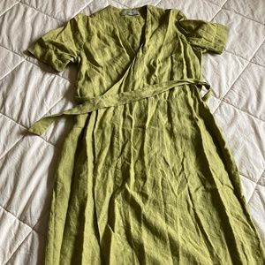 Love And Confuse Special Edition Brigitte Linen Wrap Dress